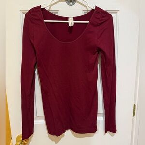Nikibiki Women's Long Sleeve Maroon Top
